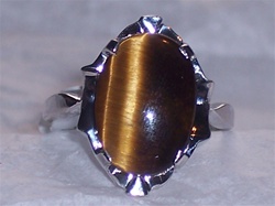 Silver Cats Eye Ring